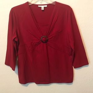 Petite Blouse with Decorative Ring Gathering